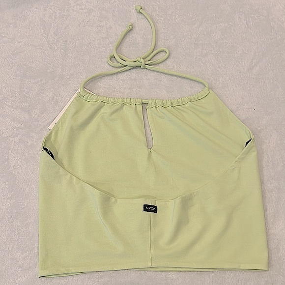 RVCA Sabrina Halter Top Womens Lime twist Green Size Large New With Tag - Picture 2 of 2